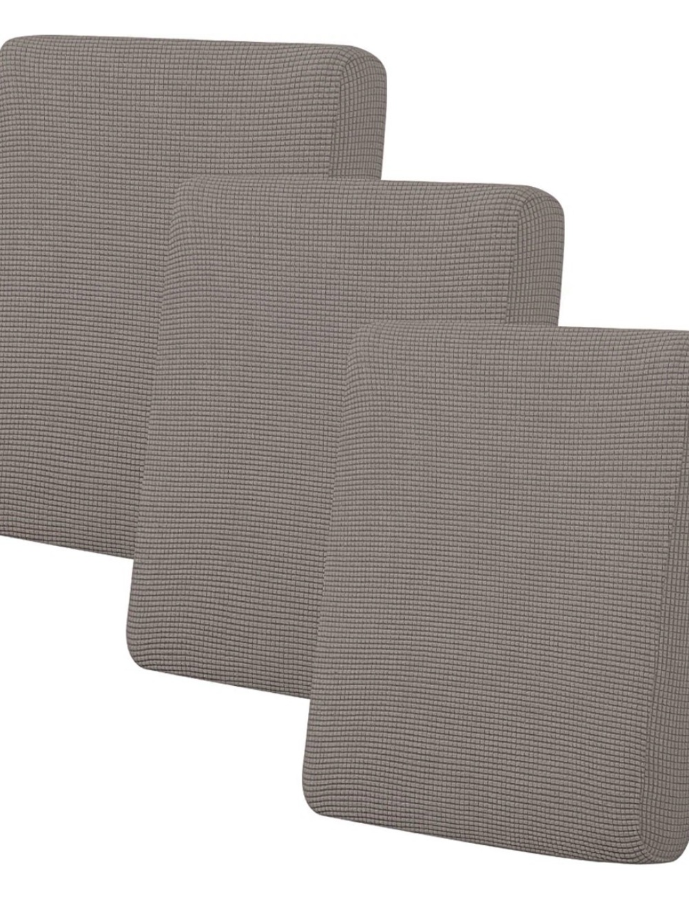 Stretch Waffle Cushion  Slipcover - Taupe (Set of 3)